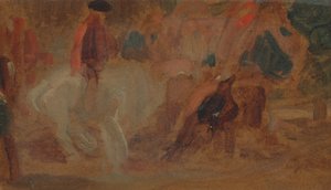 Homme sur un cheval blanc